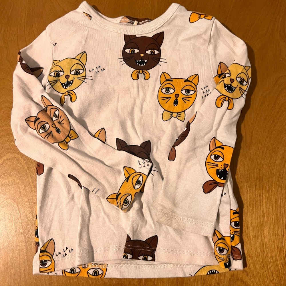 Mini Rodini cats long sleeve t-shirt 2T 18 months 3T